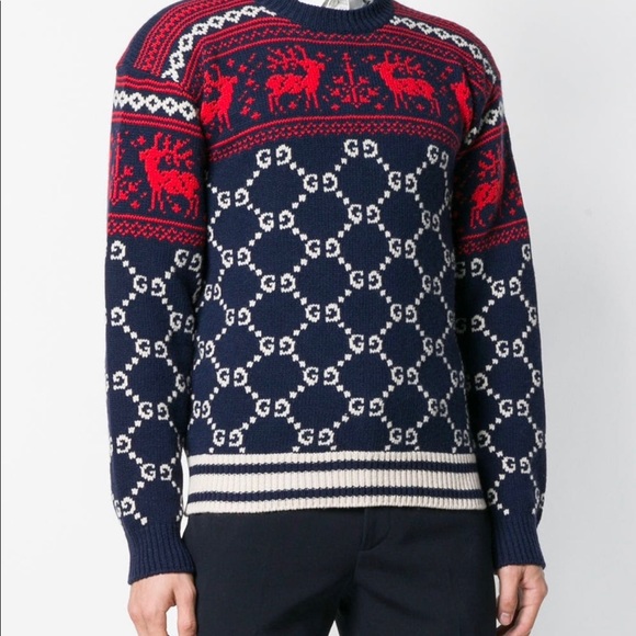 children's gg reindeers wool sweater